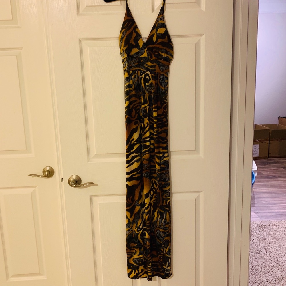 Body Central Black & Brown Zebra stripper dress